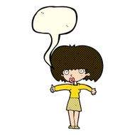 cartoon woman giving thumbs up symbol with speech bubble N30