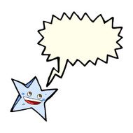 cartoon happy star character with speech bubble N11