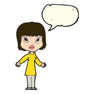 cartoon woman with open arms speech bubble N44