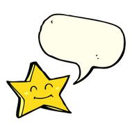 cartoon happy star character with speech bubble N12