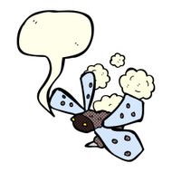 cartoon bug with speech bubble N16