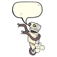 cartoon funny robot with speech bubble N32