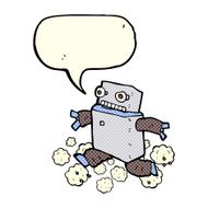 cartoon running robot with speech bubble N6