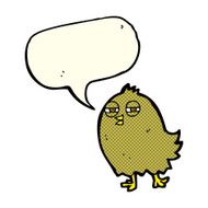 funny cartoon bird with speech bubble N56