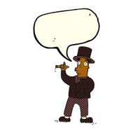 cartoon smoking gentleman with speech bubble N6