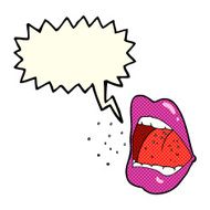 cartoon sneezing mouth with speech bubble N4