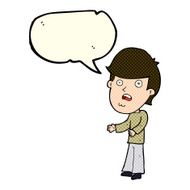 cartoon shocked man with speech bubble N51