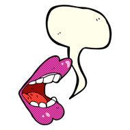 cartoon halloween mouth with speech bubble N13