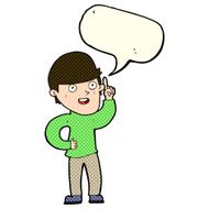 cartoon boy with idea speech bubble N41