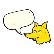 cartoon fox head with speech bubble N7