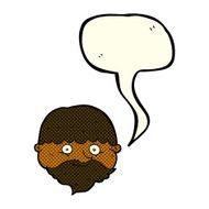 cartoon bearded man with speech bubble N23