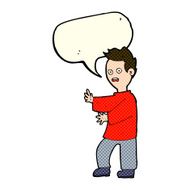 cartoon shocked man with speech bubble N53