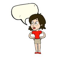 cartoon woman with hands on hips speech bubble N93