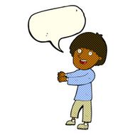 cartoon happy man showing with speech bubble N6