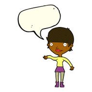cartoon happy woman with speech bubble N112