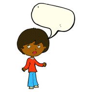 cartoon woman thinking with speech bubble N18