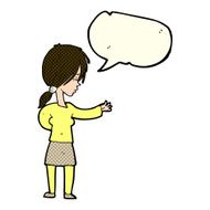 cartoon woman gesturing with speech bubble N13