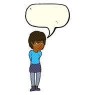 cartoon woman with plaster on face speech bubble N10