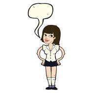 cartoon woman with hands on hips speech bubble N95