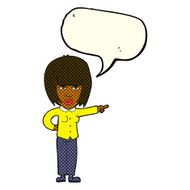 cartoon pointing annoyed woman with speech bubble N6