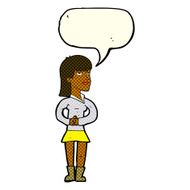 cartoon woman waiting with speech bubble N10