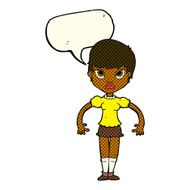 cartoon woman looking annoyed with speech bubble N6