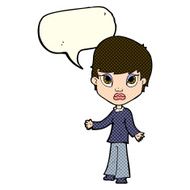 cartoon woman shrugging shoulders with speech bubble N219