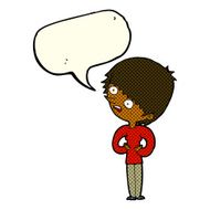 cartoon shocked woman with speech bubble N45