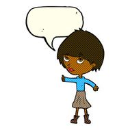 cartoon woman giving thumbs up symbol with speech bubble N31