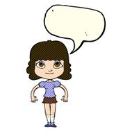 cartoon girl with speech bubble N10