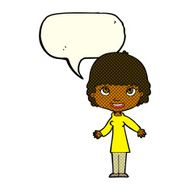 cartoon happy woman with speech bubble N113