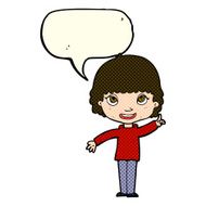 cartoon woman with idea speech bubble N104