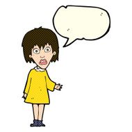 cartoon shocked woman with speech bubble N47