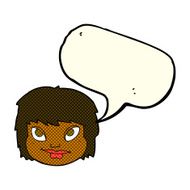 cartoon female face with speech bubble N67