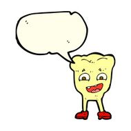 cartoon yellow tooth with speech bubble N3