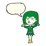 cartoon vampire girl with speech bubble N101