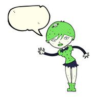 cartoon vampire girl with speech bubble N102