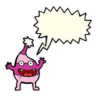 cartoon funny creature with speech bubble N14