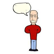 cartoon annoyed balding man with speech bubble N5