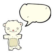 cartoon polar bear cub with speech bubble N32