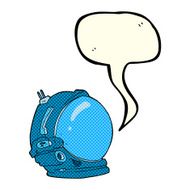 cartoon astronaut helmet with speech bubble N16