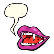 cartoon vampire mouth with speech bubble N14