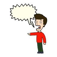 cartoon terrified man with speech bubble N95