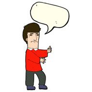cartoon grumpy man with speech bubble N9
