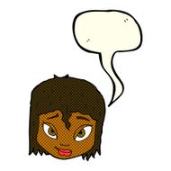 cartoon female face with speech bubble N68