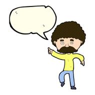 cartoon seventies style man disco dancing with speech bubble N5