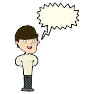 cartoon happy man with speech bubble N190