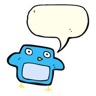 cartoon bird with speech bubble N139