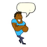 cartoon muscle guy with speech bubble N5