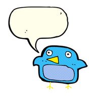 cartoon bluebird with speech bubble N6